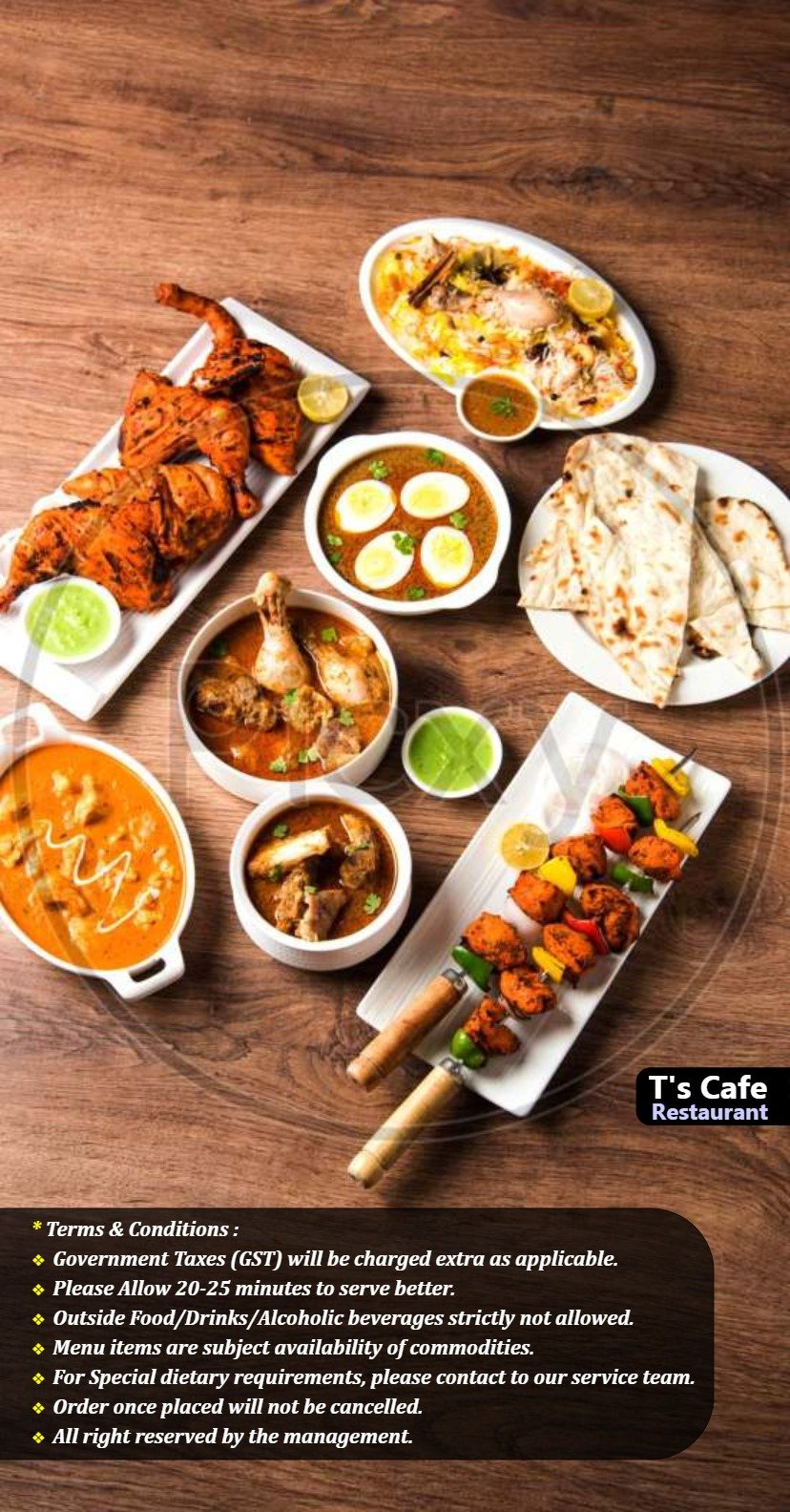Tushtaya Inn, Order Menu